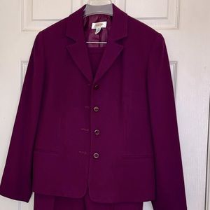 TALBOTS 100% Wool Dark Pink /Magenta Blazer Lightweight Size 8